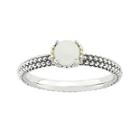 Personally Stackable Genuine White Agate Two-tone Ring