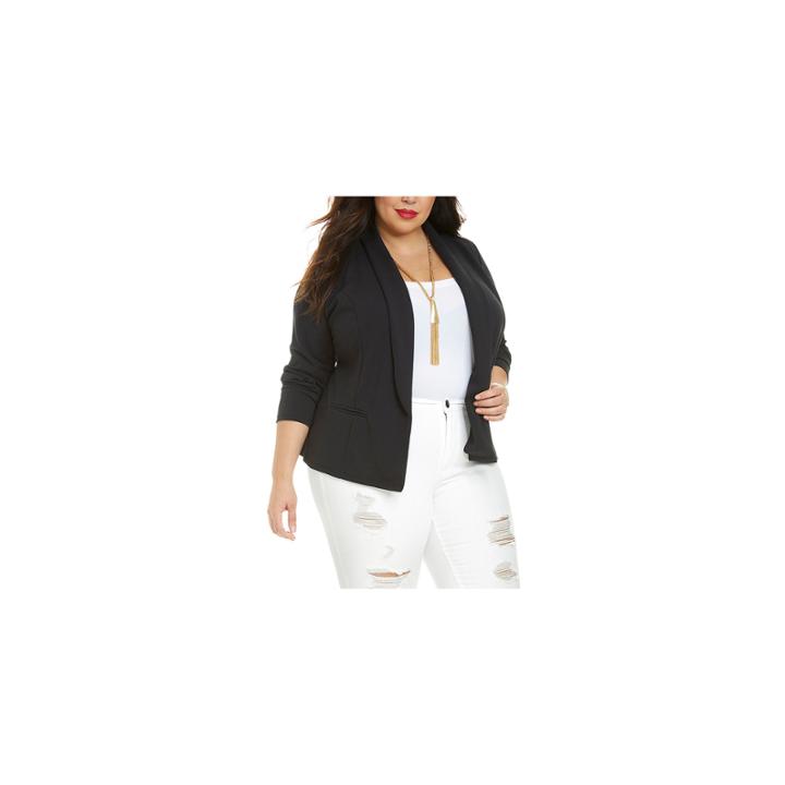 Fashion To Figure Andrea Basic Woven Work Jacket-plus