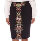 Bisou Bisou Embroidered Scuba Skirt - Plus