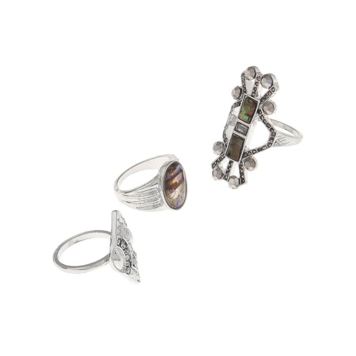 Decree 3-pc. Silver-tone Ring Set