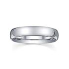 Womens 4mm Silver Domed Wedding Band Ring