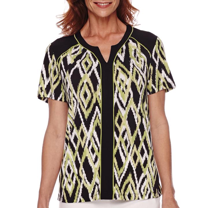 Alfred Dunner Sao Paolo Short-sleeve Printed Top