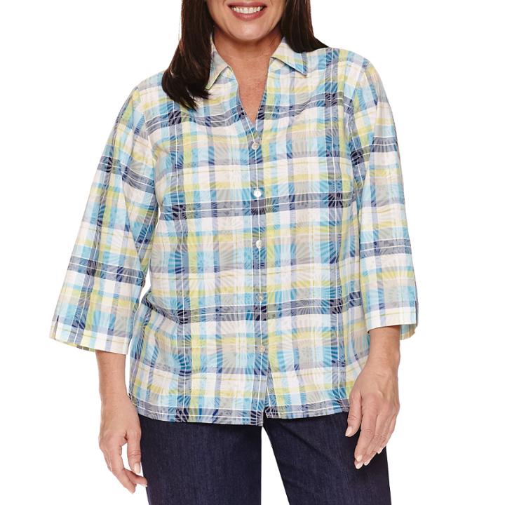 Alfred Dunner Long Sleeve Button-front Shirt-plus
