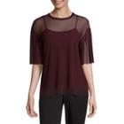 Worthington Short Sleeve Crew Neck Floral T-shirt-womens Petite