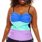 Free Country Colorblock Tankini Swim Top - Plus