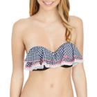 Arizona Gingham Bandeau Swimsuit Top-juniors