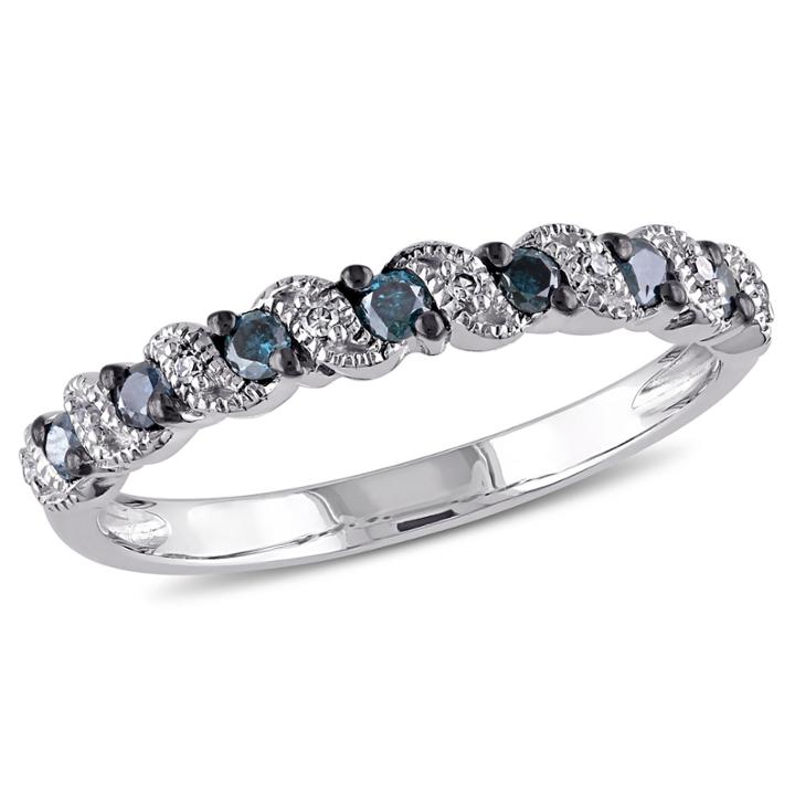 Womens 1/4 Ct. T.w. Color Enhanced Black Diamond 10k Gold Wedding Band