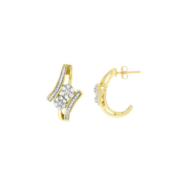Diamond Blossom 1/2 Ct. T.w. White Diamond 10k Gold Drop Earrings
