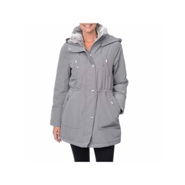 Fleet Street Faux-silk Anorak With Faux-fur Trim Collar