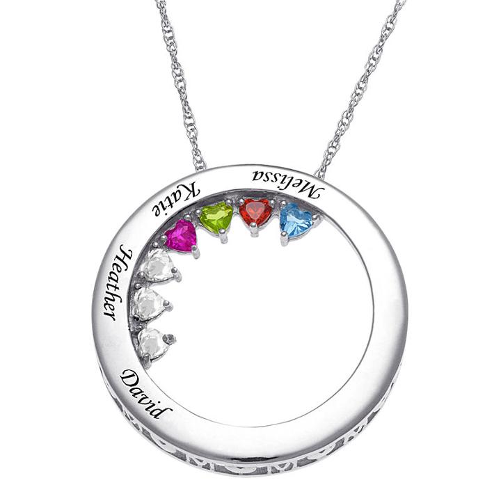 Personalized Womens Crystal Heart Pendant Necklace