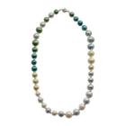 Cultured Freshwater Green & Blue Pearl Sterling Silver Ombr Necklace