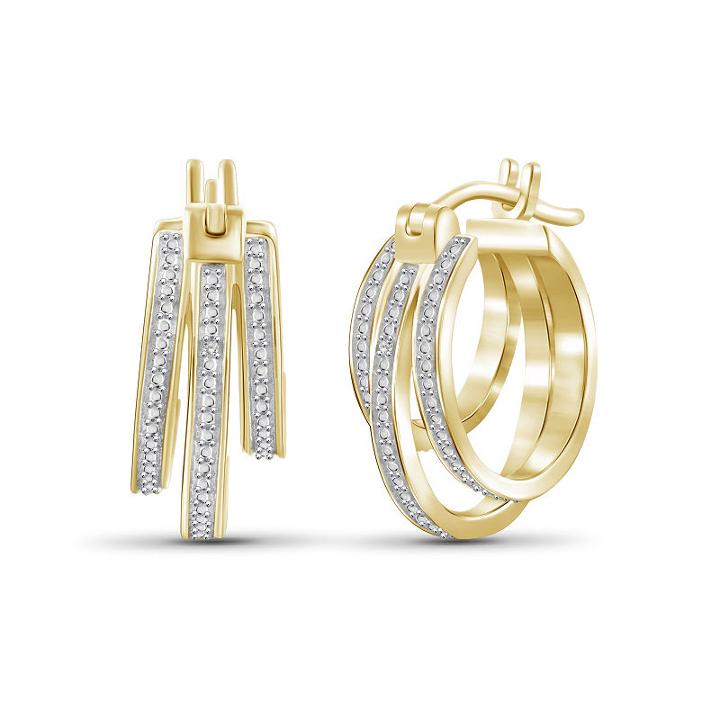 Diamond Accent White Diamond 22mm Round Hoop Earrings