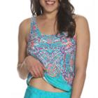 Sun And Sea Tapestry Dream Classic Tankini Top - Plus