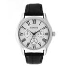 Mens Geneva Silver-tone Black Strap Watch 33577