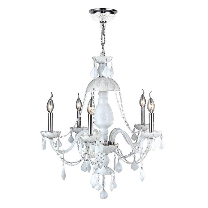 Provence Collection 5 Light Chrome Finish And Crystal Chandelier