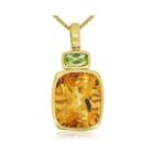 Citrine & Peridot 14k Yellow Gold Over Silver Pendant Necklace