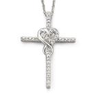 Infinite Promise 1/10 Cttw Diamond Silver Infinity Cross Pendant Necklace