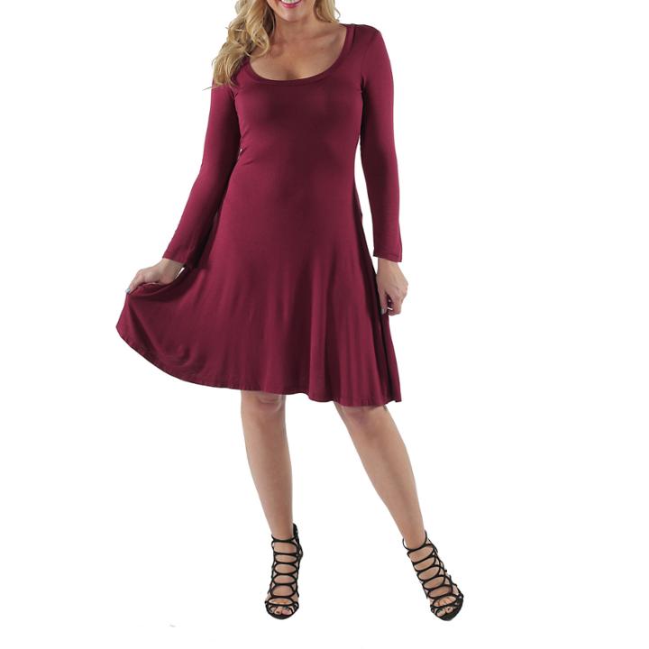 24/7 Comfort Apparel Casual Fit & Flare Dress-plus
