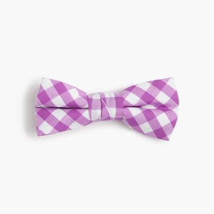 J.Crew Boys' cotton bow tie in purple gingham