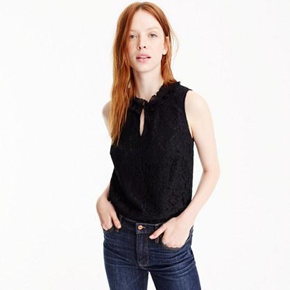 J.Crew Lace ruffle-neck top