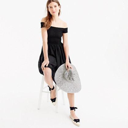 J.Crew Smocked off-the-shoulder beach dress