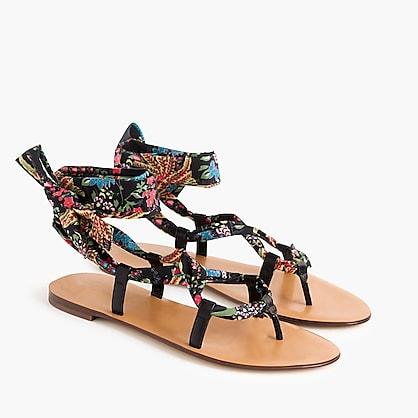 J.Crew Wrap-around sandals in paisley