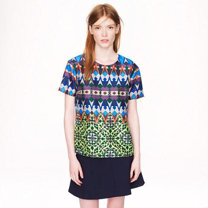 J.Crew Gemstone floral silk tee