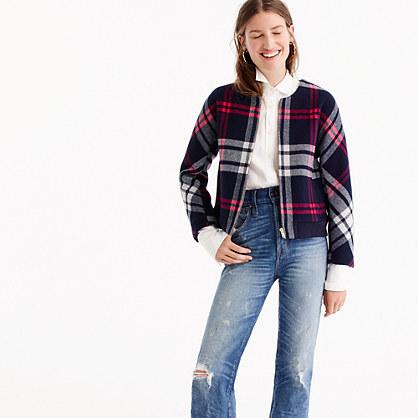 J.Crew Plaid wool bomber