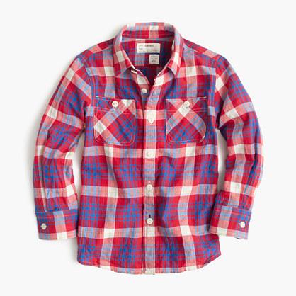 J.Crew Boys' camp shirt in plaid