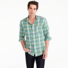 J.Crew Indian madras shirt in green plaid
