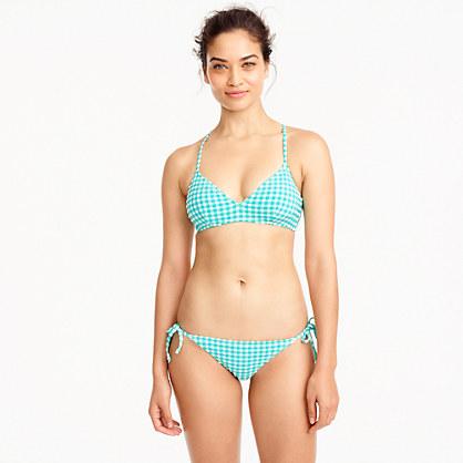 J.Crew Gingham cross-back French bikini top