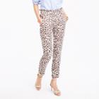J.Crew Petiteruffle-waist linen pant in leopard print