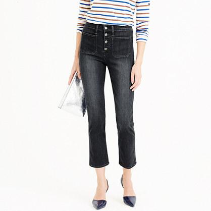 J.Crew Point Sur vintage patch-pocket cropped jean in black wash