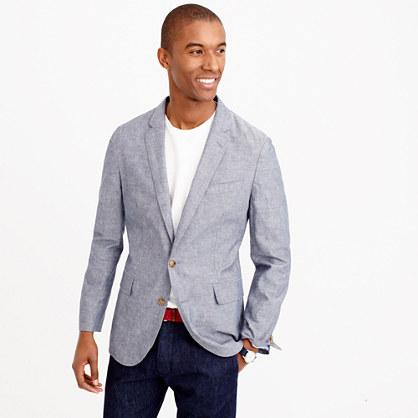 J.Crew Ludlow summerweight cotton-linen blazer in deep water