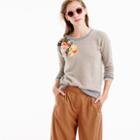 J.Crew Herringbone sweater with floral patches