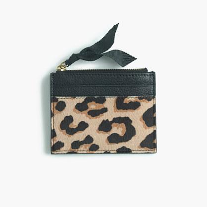 J.Crew Small zip wallet in Italian calf hair