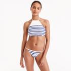 J.Crew Cropped halter bikini top in nautical stripe