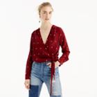 J.Crew Silk tie-front top