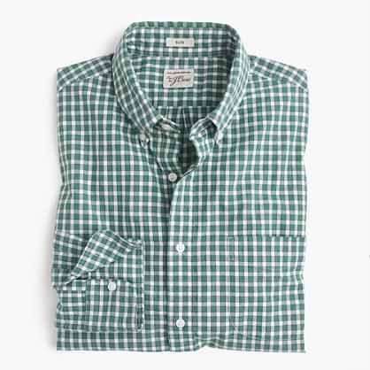 J.Crew Heather poplin shirt in green check