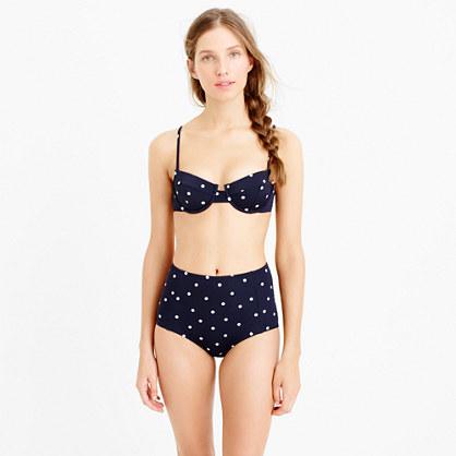 J.Crew DD-cup underwire bikini top in polka dot