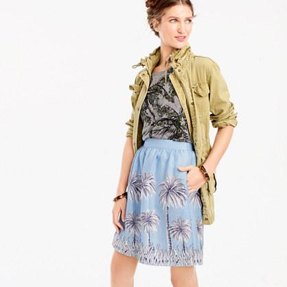 J.Crew Linen skirt in palm tree print