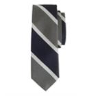 J.Crew English silk tie in mercury grey stripe