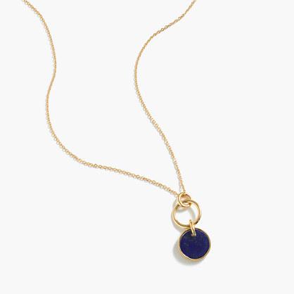 J.Crew Demi-fine 14k gold-plated lapis pendant necklace