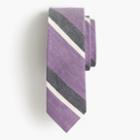 J.Crew English linen-cotton tie in violet stripe