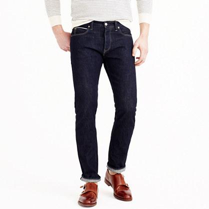 J.Crew 484 Japanese selvedge jean in resin crinkle wash