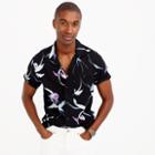 J.Crew Wallace & Barnes short-sleeve camp-collar shirt in feather print
