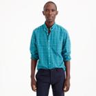 J.Crew Slim stretch Secret Wash shirt in teal plaid