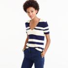 J.Crew Wool striped short-sleeve V-neck sweater