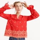 J.Crew Embroidered floral popover
