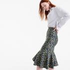 J.Crew Trumpet skirt in lemon jacquard